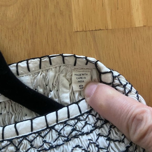 Doen Dress Womens Small White Black Smocked Organic Cotton Boho Long Sleeve - Picture 14 of 14